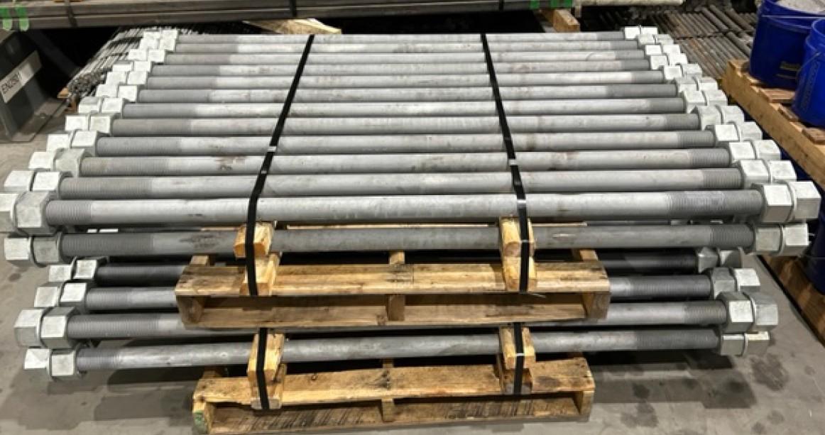 Anchor bolts prepared for delivery